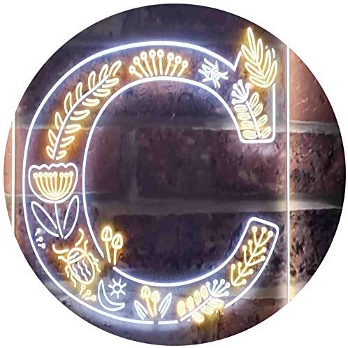 Family Name Letter C Monogram Initial LED Light Sign - Way Up Gifts