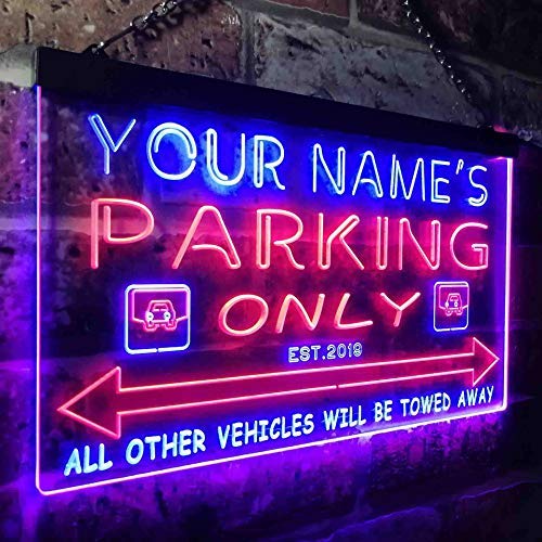 Personalized Parking Only LED Light Sign - Way Up Gifts