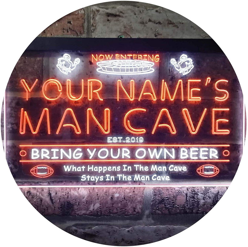 Personalized Sports Football Theme Man Cave LED Light Sign - LED Gift Works