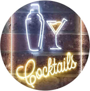 Cocktail Shaker Drinks Cocktails LED Light Sign - LED Gift Works