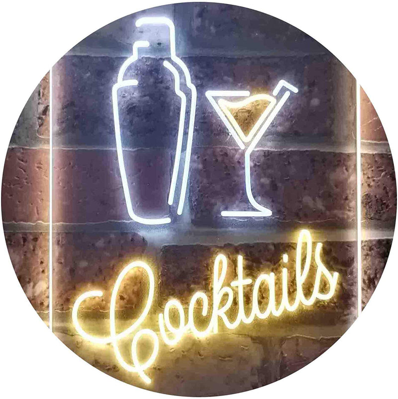 Cocktail Shaker Drinks Cocktails LED Light Sign - LED Gift Works