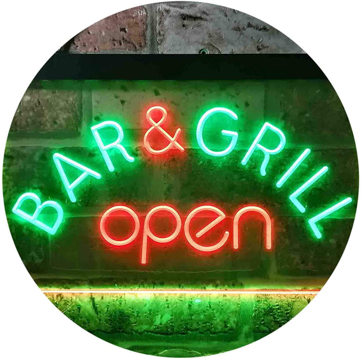 Bar & Grill Restaurant Open LED Light Sign - Way Up Gifts