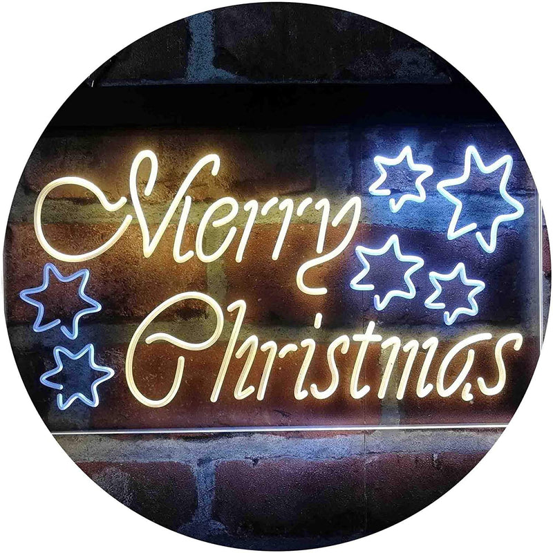 Merry Christmas Stars Decoration LED Light Sign - LED Gift Works