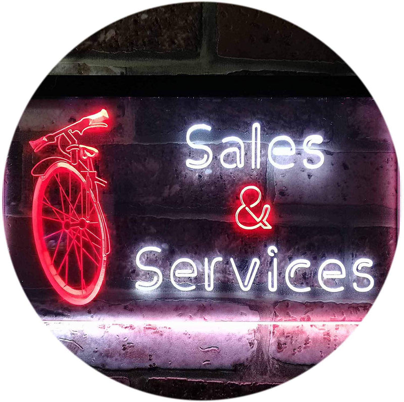 Bicycle Bike Sales Repairs Services LED Light Sign - LED Gift Works