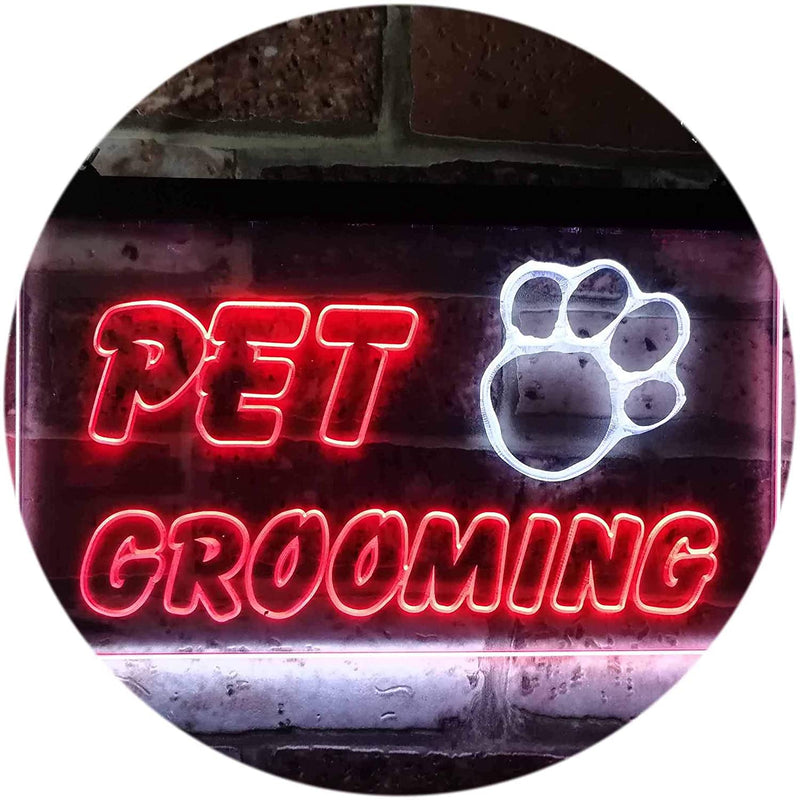 Paw Print Pet Grooming LED Light Sign - LED Gift Works
