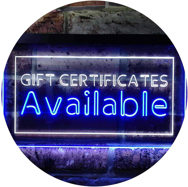 Gift Certificates Available LED Light Sign - LED Gift Works