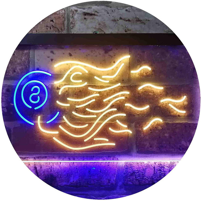 Fire 8 Ball Pool Billiards LED Light Sign - Way Up Gifts