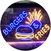 Hamburgers Burgers Fries LED Light Sign - LED Gift Works