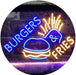 Hamburgers Burgers Fries LED Light Sign - Way Up Gifts
