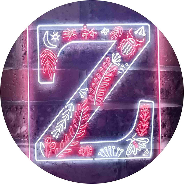 Family Name Letter Z Monogram Initial LED Light Sign - Way Up Gifts