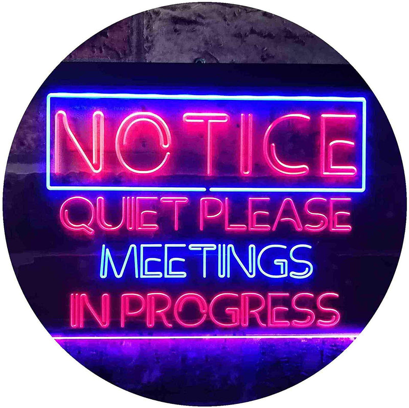 Quiet Please Meeting in Progress LED Light Sign - LED Gift Works