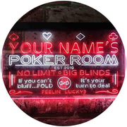 Personalized Poker Room LED Light Sign - LED Gift Works