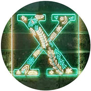 Family Name Letter X Monogram Initial LED Light Sign - LED Gift Works