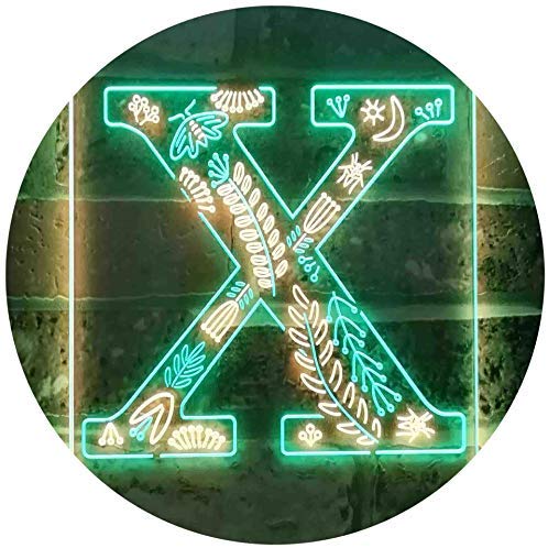 Family Name Letter X Monogram Initial LED Light Sign - LED Gift Works