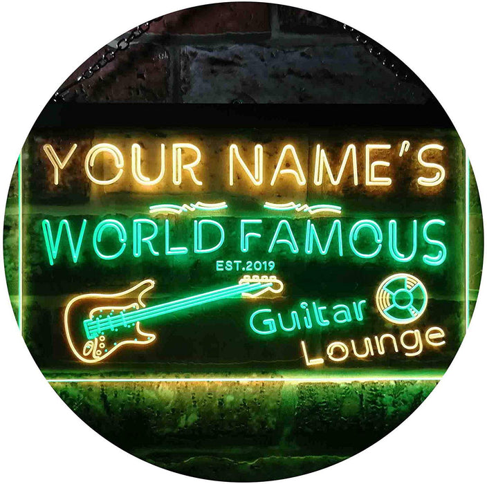 Personalized Guitar Lounge Music Room Studio LED Light Sign - Way Up Gifts