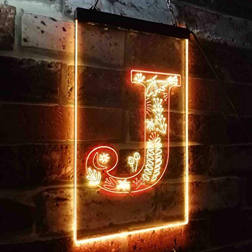 Family Name Letter J Monogram Initial LED Light Sign - Way Up Gifts