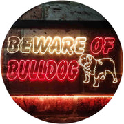 Beware of Bulldog LED Light Sign - LED Gift Works