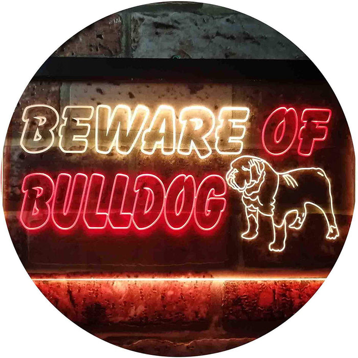 Beware of Bulldog LED Light Sign - Way Up Gifts