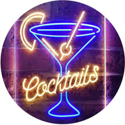 Cocktails Glass Bar Display LED Light Sign - LED Gift Works