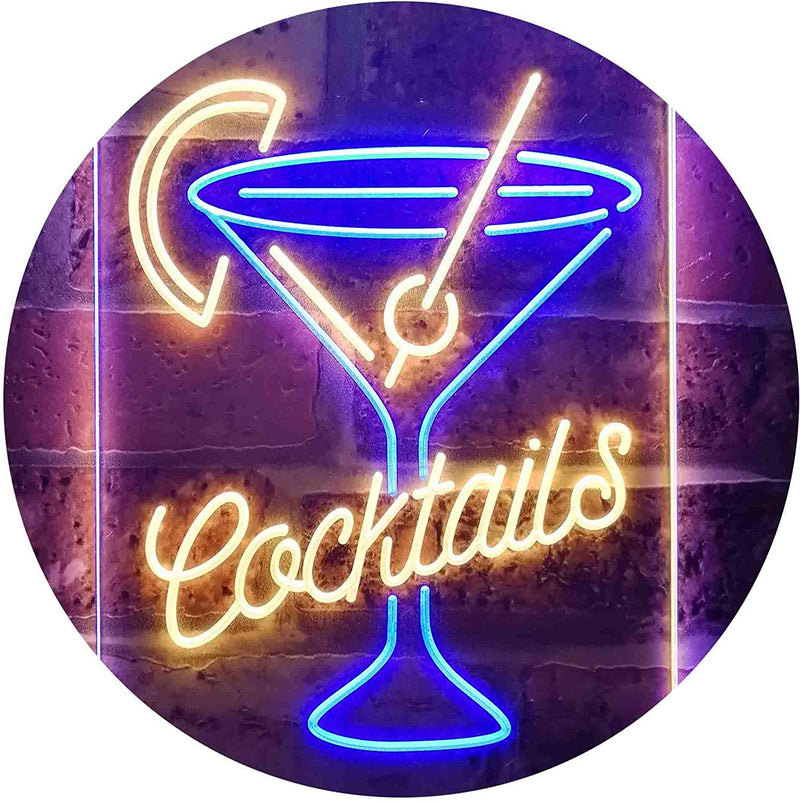 Cocktails Glass Bar Display LED Light Sign - LED Gift Works