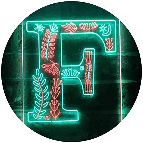 Family Name Letter F Monogram Initial LED Light Sign - Way Up Gifts