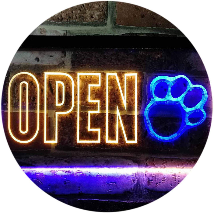 Open Paw Print Dog Grooming LED Light Sign - Way Up Gifts