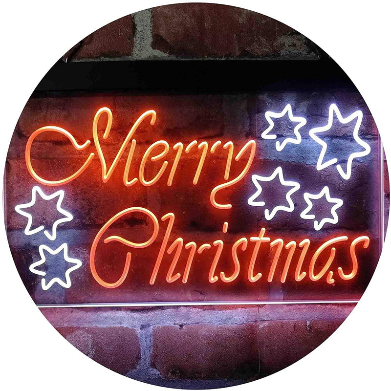 Merry Christmas Stars Decoration LED Light Sign - LED Gift Works