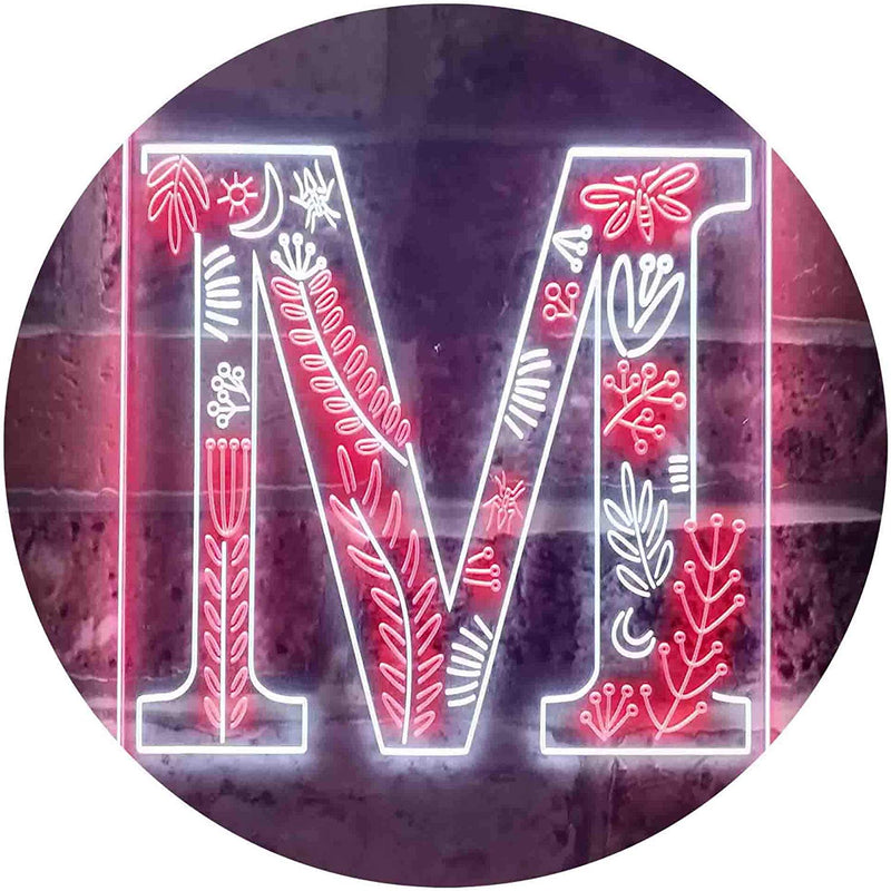 Family Name Letter M Initial Monogram LED Light Sign - LED Gift Works