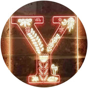 Family Name Letter Y Monogram Initial LED Light Sign - LED Gift Works