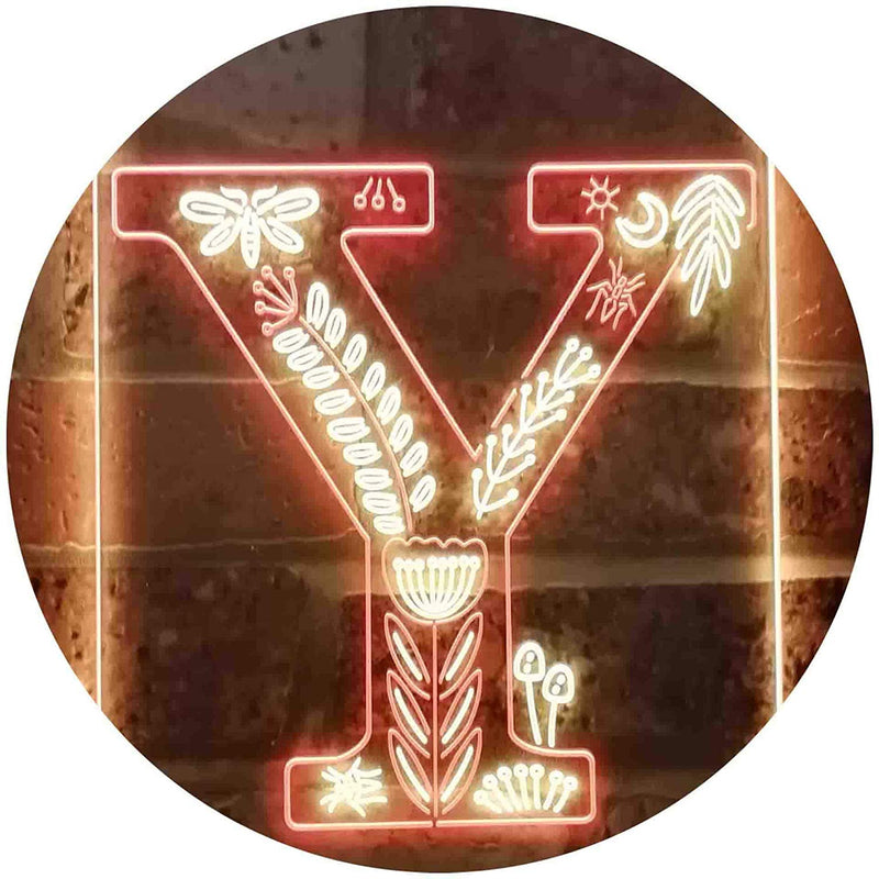 Family Name Letter Y Monogram Initial LED Light Sign - LED Gift Works