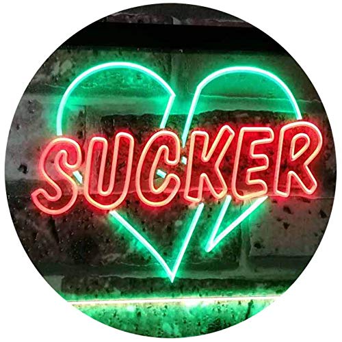 Love Broken Heart Sucker LED Light Sign - LED Gift Works