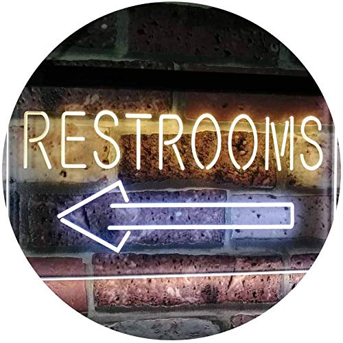 Left Restrooms Arrow LED Light Sign - Way Up Gifts