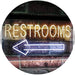 Left Restrooms Arrow LED Light Sign - Way Up Gifts