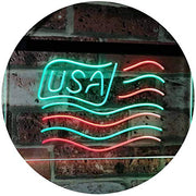 USA Flag LED Light Sign - LED Gift Works
