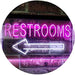Left Restrooms Arrow LED Light Sign - Way Up Gifts