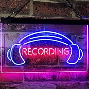 Headphones Recording LED Light Sign - LED Gift Works