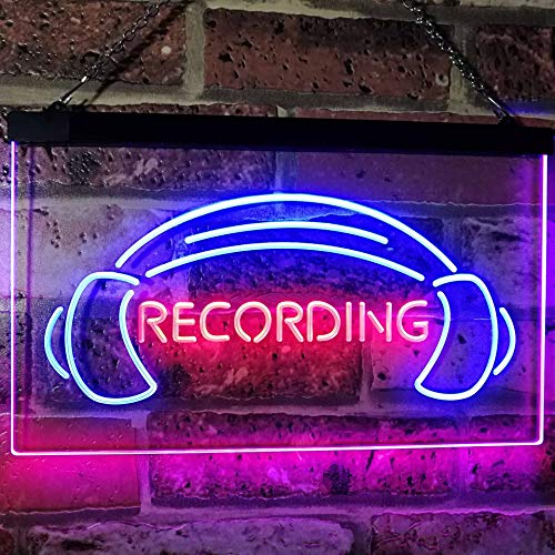 Headphones Recording LED Light Sign - LED Gift Works