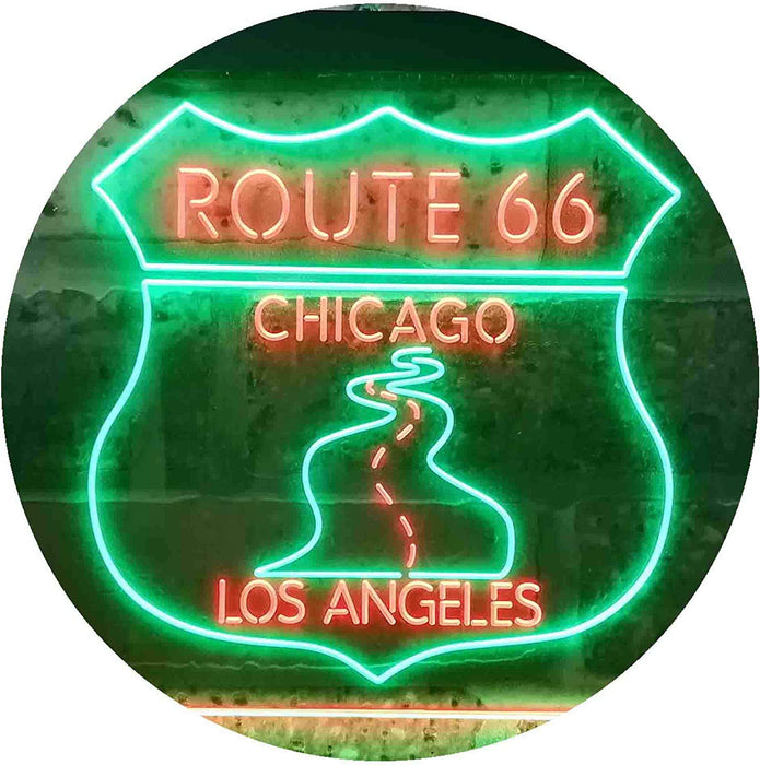 Chicago to Los Angeles Route 66 LED Light Sign - Way Up Gifts