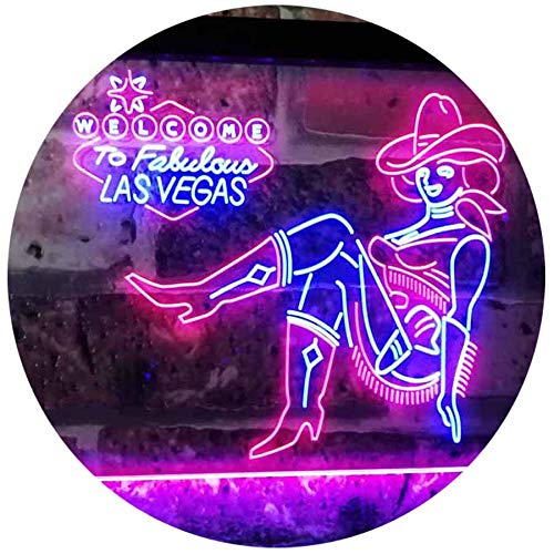 Cowgirl Welcome to Las Vegas LED Light Sign - LED Gift Works