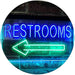 Left Restrooms Arrow LED Light Sign - Way Up Gifts
