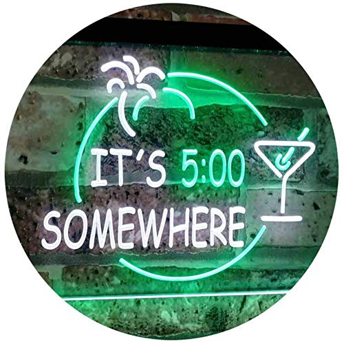 Cocktails It's Five O'Clock Somewhere LED Light Sign - Way Up Gifts