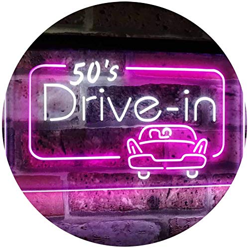 Movie Theater 50s Drive In LED Light Sign - Way Up Gifts