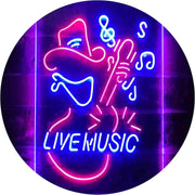 Cowboy Guitar Live Music LED Light Sign - LED Gift Works