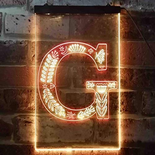 Family Name Letter G Monogram Initial LED Light Sign - Way Up Gifts