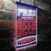 Free Beer Tomorrow LED Light Sign - LED Gift Works