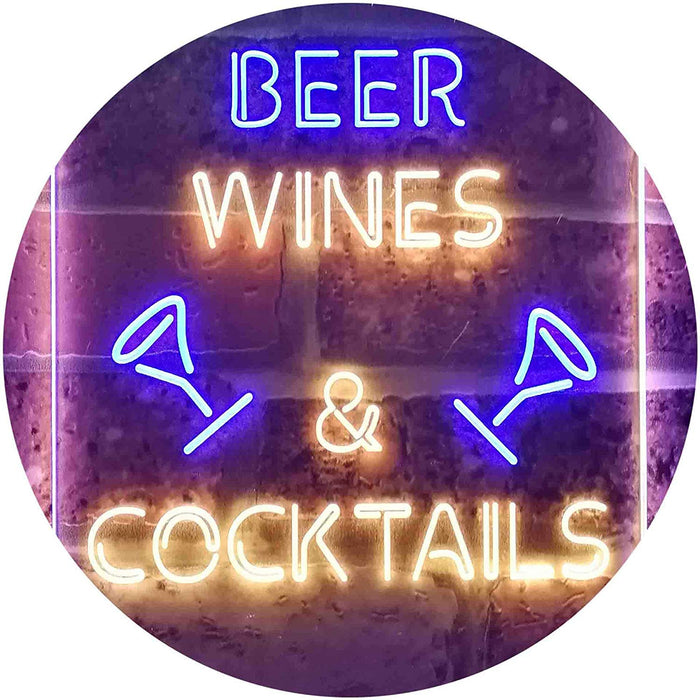 Beer Wine Cocktails LED Light Sign - Way Up Gifts