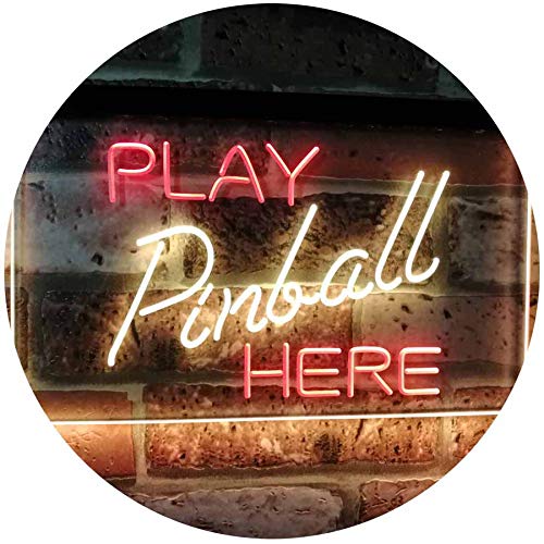 Arcade Game Room Play Pinball Here LED Light Sign - Way Up Gifts