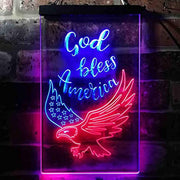 God Bless America Eagle LED Light Sign - LED Gift Works