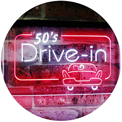 Movie Theater 50s Drive In LED Light Sign - Way Up Gifts