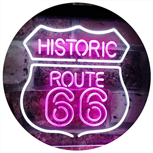 Historic Route 66 LED Light Sign - Way Up Gifts